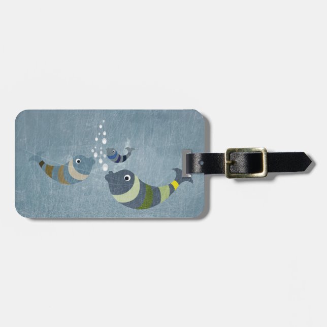 Three Fish Luggage Tag (Front Horizontal)