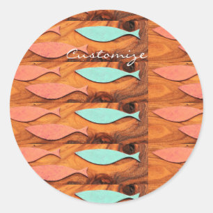 Three Fish Pattern Thunder_Cove Classic Round Sticker