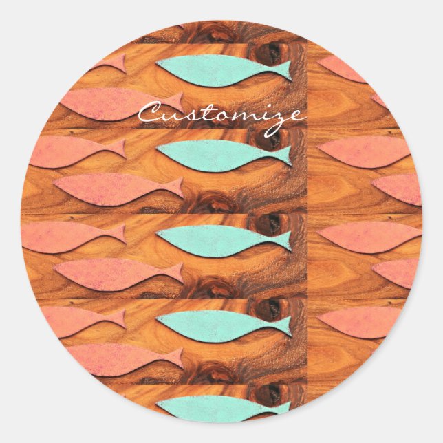 Three Fish Pattern Thunder_Cove Classic Round Sticker (Front)