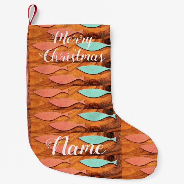 Three Fish Pattern Thunder_Cove Small Christmas Stocking (Front)