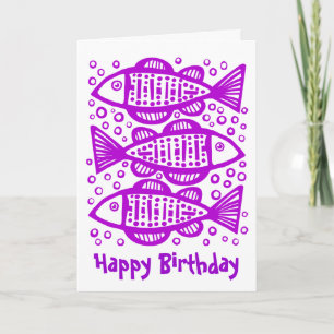Three Fish - Purple Card