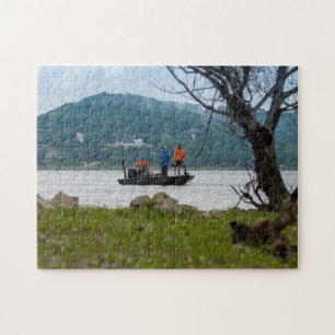 Three Fishermen On Table Rock Jigsaw Puzzle