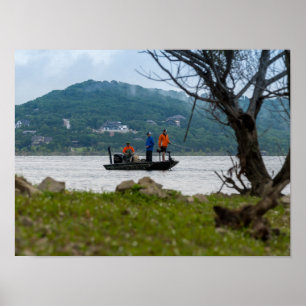 Three Fishermen On Table Rock Poster