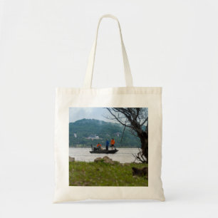 Three Fishermen On Table Rock Tote Bag