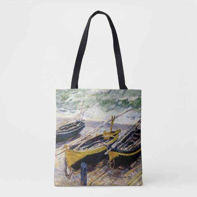 Three Fishing Boats Tote Bag (Front)