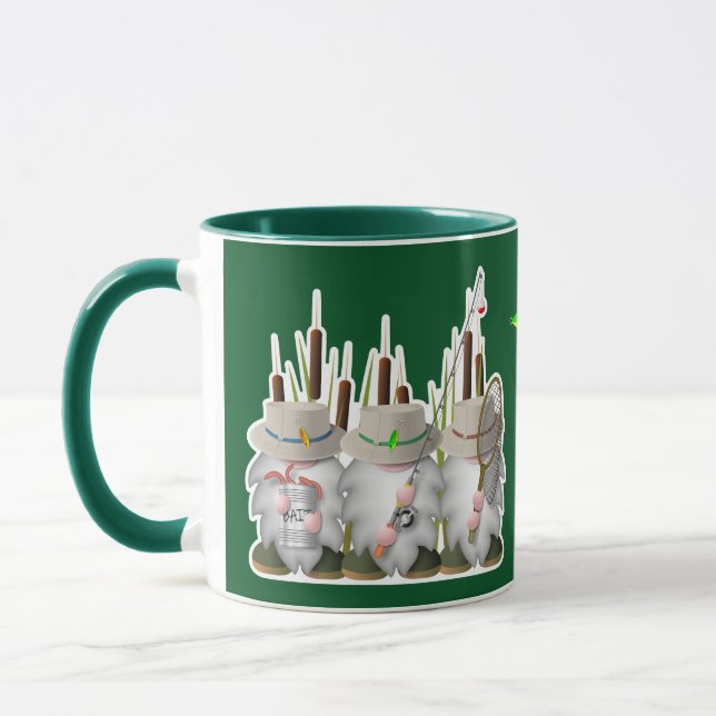 Three Fishing Gnomes Mug (Left)