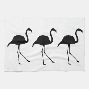Three Flamingos Tea Towel