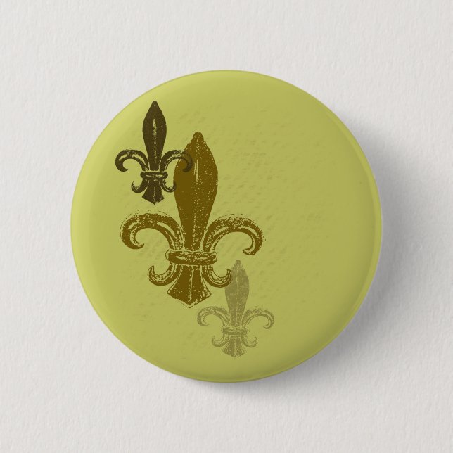 Three Fleur De Lis 6 Cm Round Badge (Front)