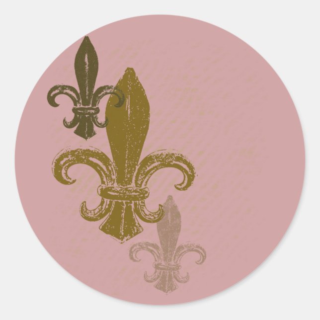 Three Fleur De Lis Classic Round Sticker (Front)