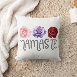 Three Flowers Namaste Cushion