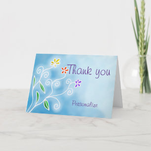 Three Flowers Thank You - Personalise Message Card