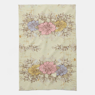 Three Flowers, Vintage Country Floral Tea Towel