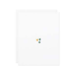 three flowers with green and orange petals