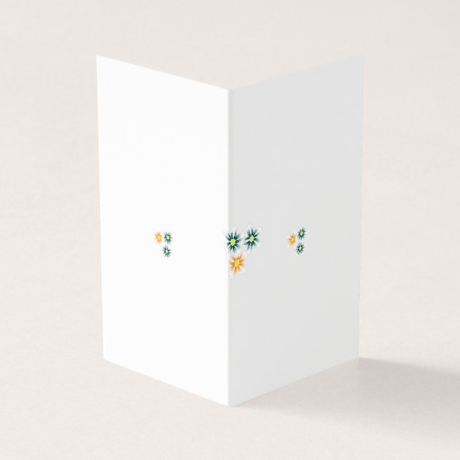 three flowers with green and orange petals (Outside)