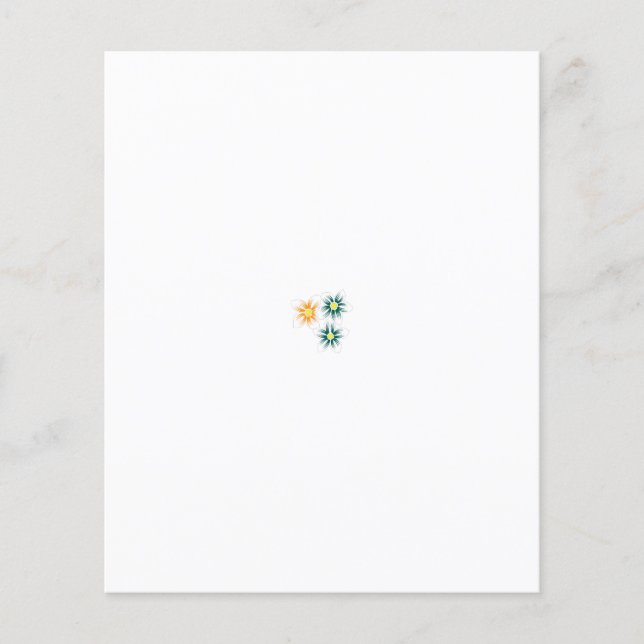 three flowers with green and orange petals flyer (Front)