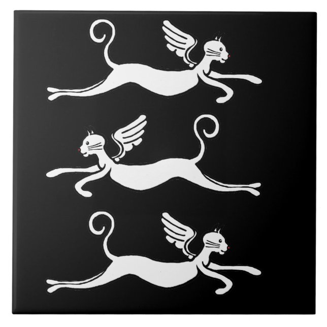 three flying cats tile (Front)