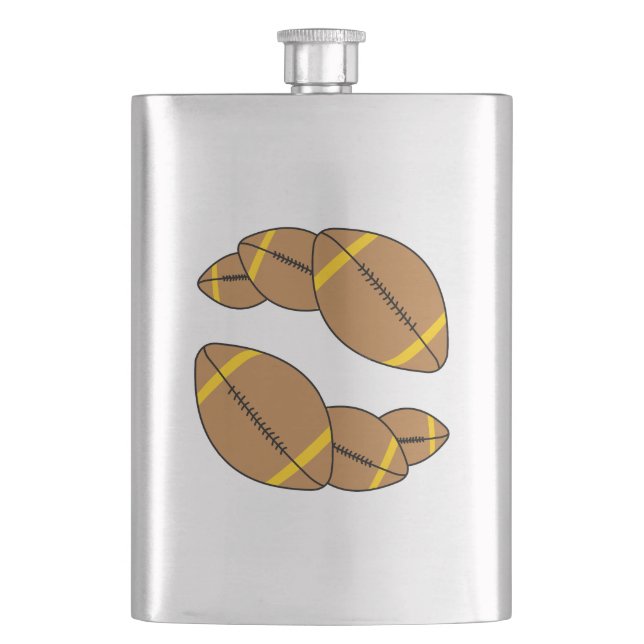 Three Footballs Hip Flask (Front)