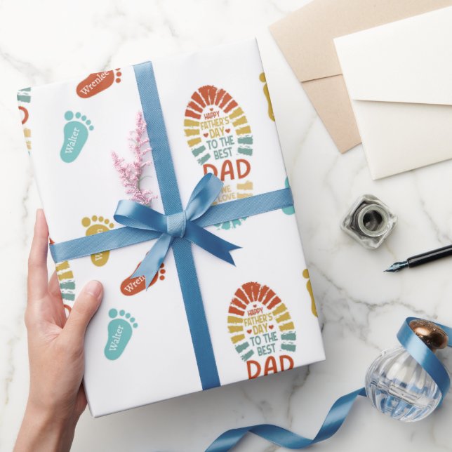 Three Footsteps Fatrhers Day Wrapping Paper (Gifting)