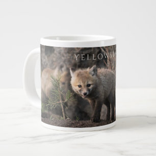 Three Fox Cubs, Yellowstone National Park, Wyoming Large Coffee Mug