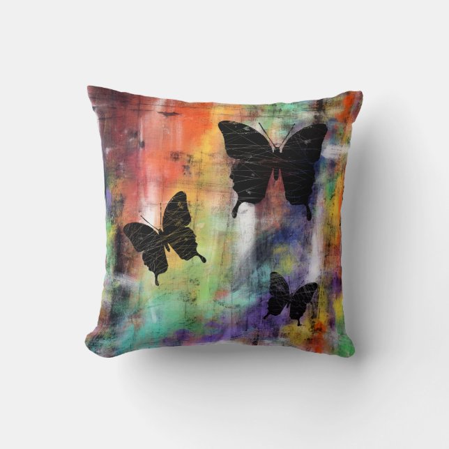 Three Free Butterflies Cushion (Front)
