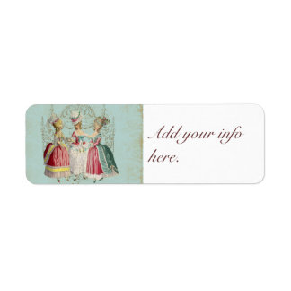 Three French Girls Party Stickers Tags