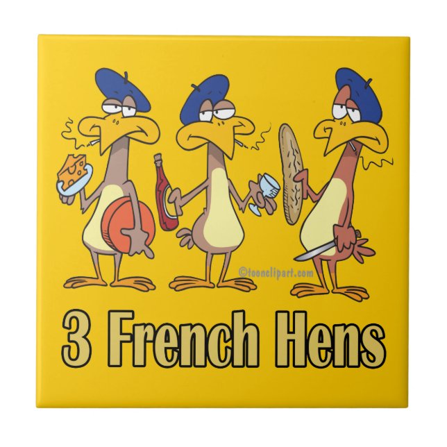 three french hens 3rd third day of christmas tile (Front)