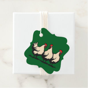 Three French Hens Cut-Out Stencil-Style 4 Favour Tags