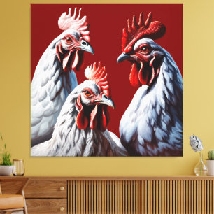 Three French Hens Faith Hope Charity Cut Out v1 Canvas Print