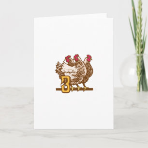 Three French Hens Holiday Card