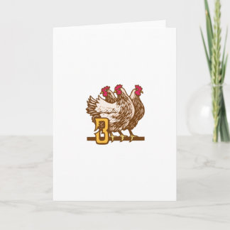 Three French Hens Holiday Card