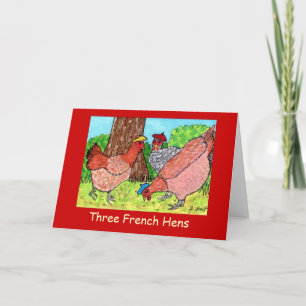 Three French Hens Holiday Card