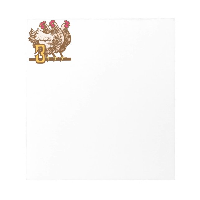 Three French Hens Notepad (Front)
