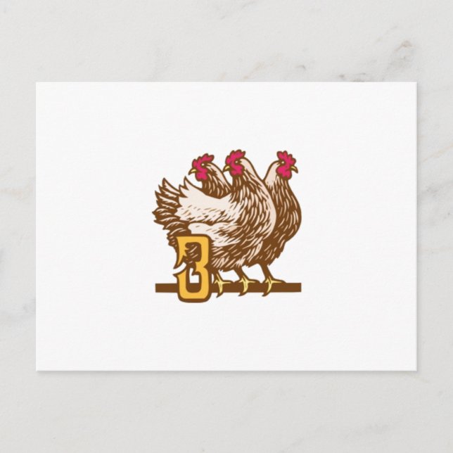 Three French Hens Postcard (Front)