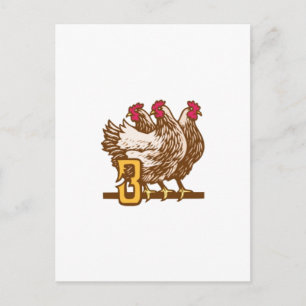 Three French Hens Postcard