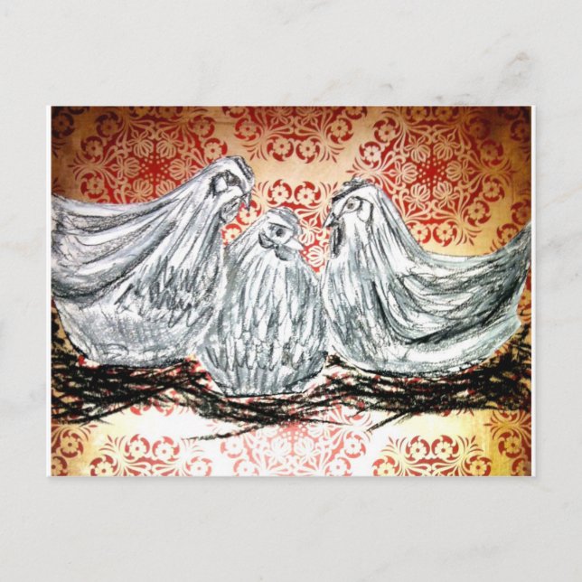 Three French Hens Postcard (Front)