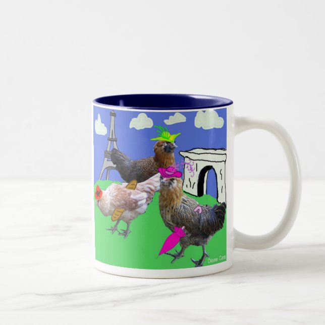 Three French Hens Two-Tone Coffee Mug (Right)