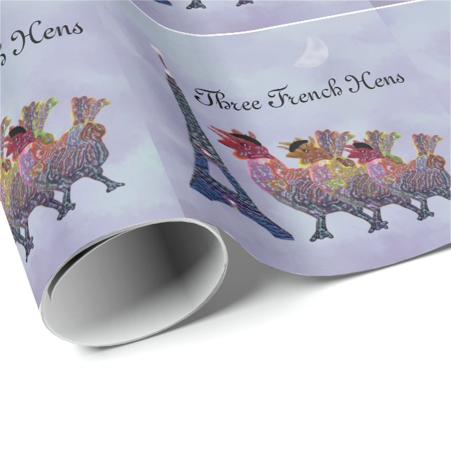 Three French Hens Wrapping Paper (Roll Corner)