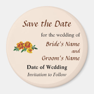 Three French Marigolds Save the Date Magnet