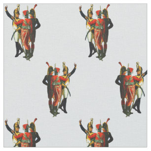 three French soldiers circa 1800 print Fabric