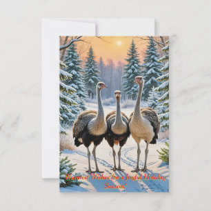 Three friendly ostriches invitation