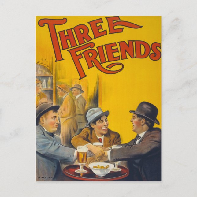 Three Friends Movie Poster Postcard (Front)