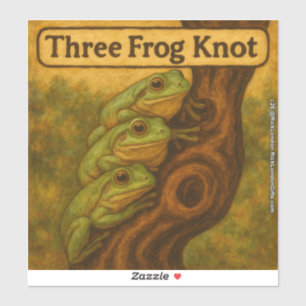 Three Frog Knot – Whimsical Amphibian Wordplay Art