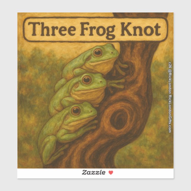 Three Frog Knot – Whimsical Amphibian Wordplay Art (Sheet)