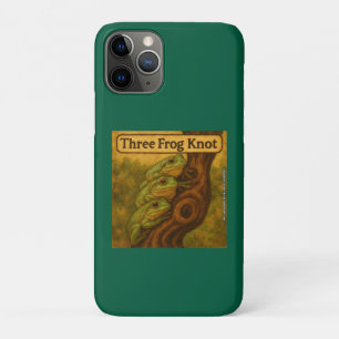 Three Frog Knot – Whimsical Amphibian Wordplay Art iPhone 11 Pro Case