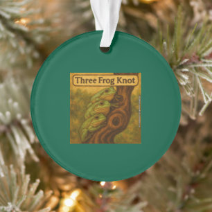 Three Frog Knot – Whimsical Amphibian Wordplay Art Ornament