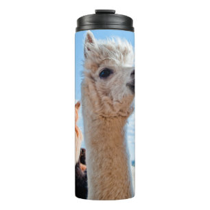 Three Funny Alpacas Thermal Tumbler
