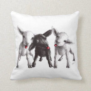Three Funny and Very Cheeky Sheep Cushion