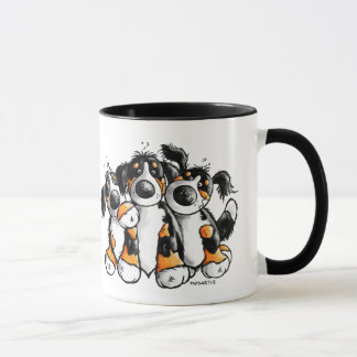 Three Funny Bernese Mountain Dogs Mug