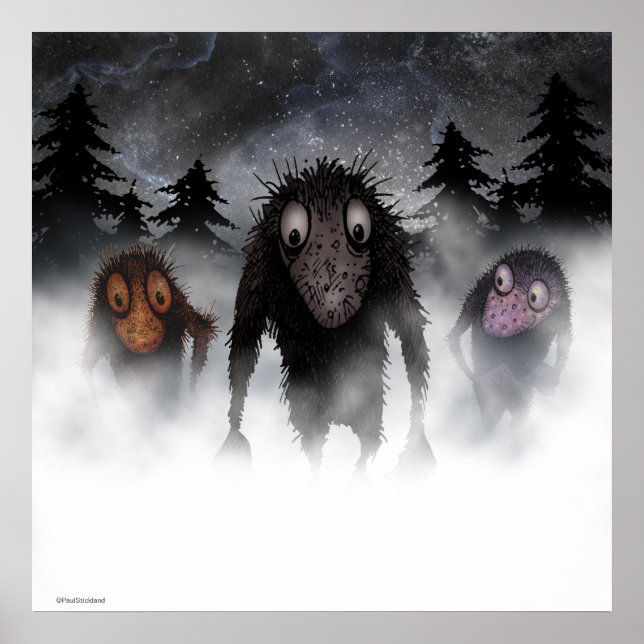 Three funny monster trolls poster (Front)