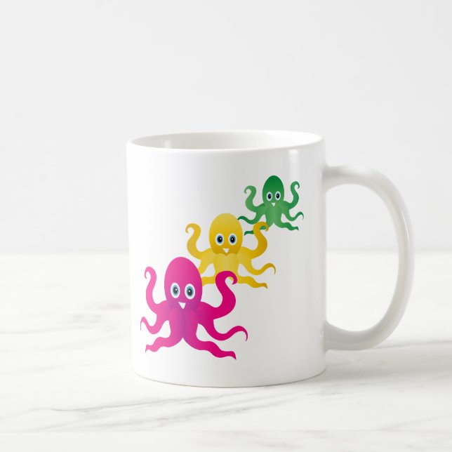 Three funny octopies coffee mug (Right)